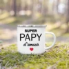 Tasse Papy ou Mamie en émail – cadeau tendre et durable