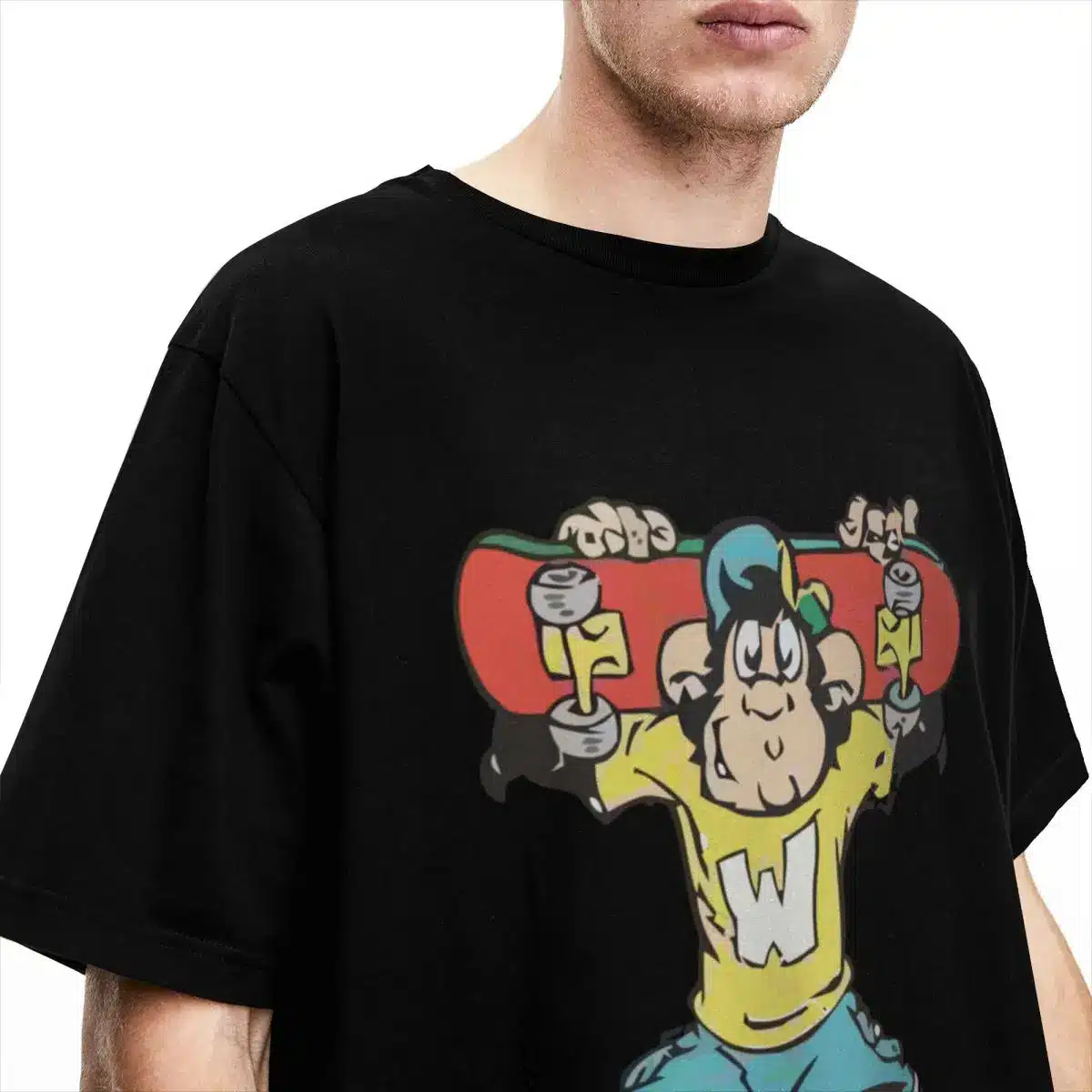 kf-S61931e8f36234fefaa2ce7cd62f0e271G-T-shirt-Singe-Lc-Waikiki-en-pur-coton-pour-hommes-et-femmes-manches-courtes-col-rond