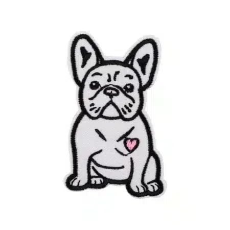 Patch brodé bouledogue français thermocollant