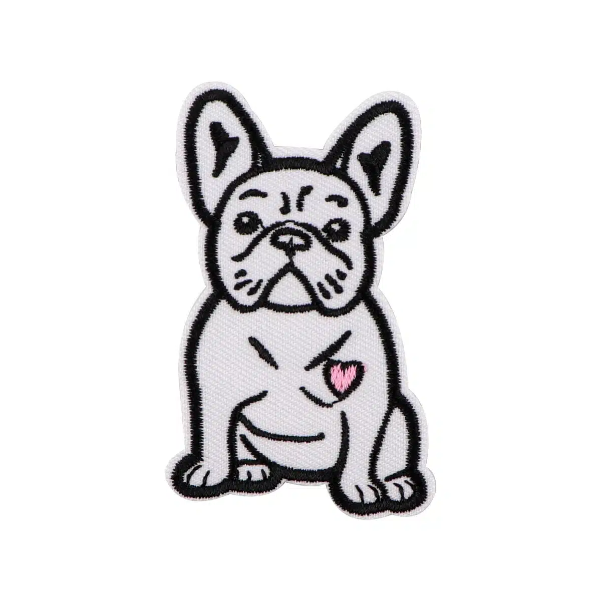 Patch brodé Bouledogue Français thermocollant | Original Patch brodé bouledogue français thermocollant
