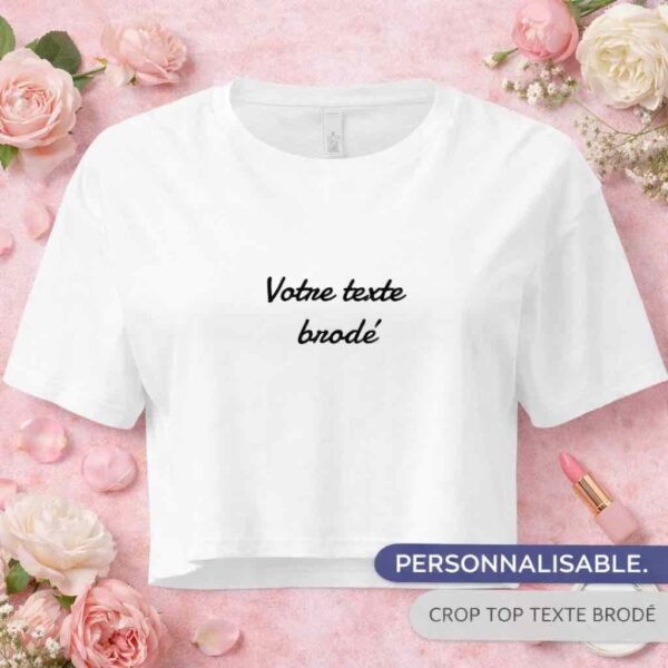 crop top personnalisé brodé texte