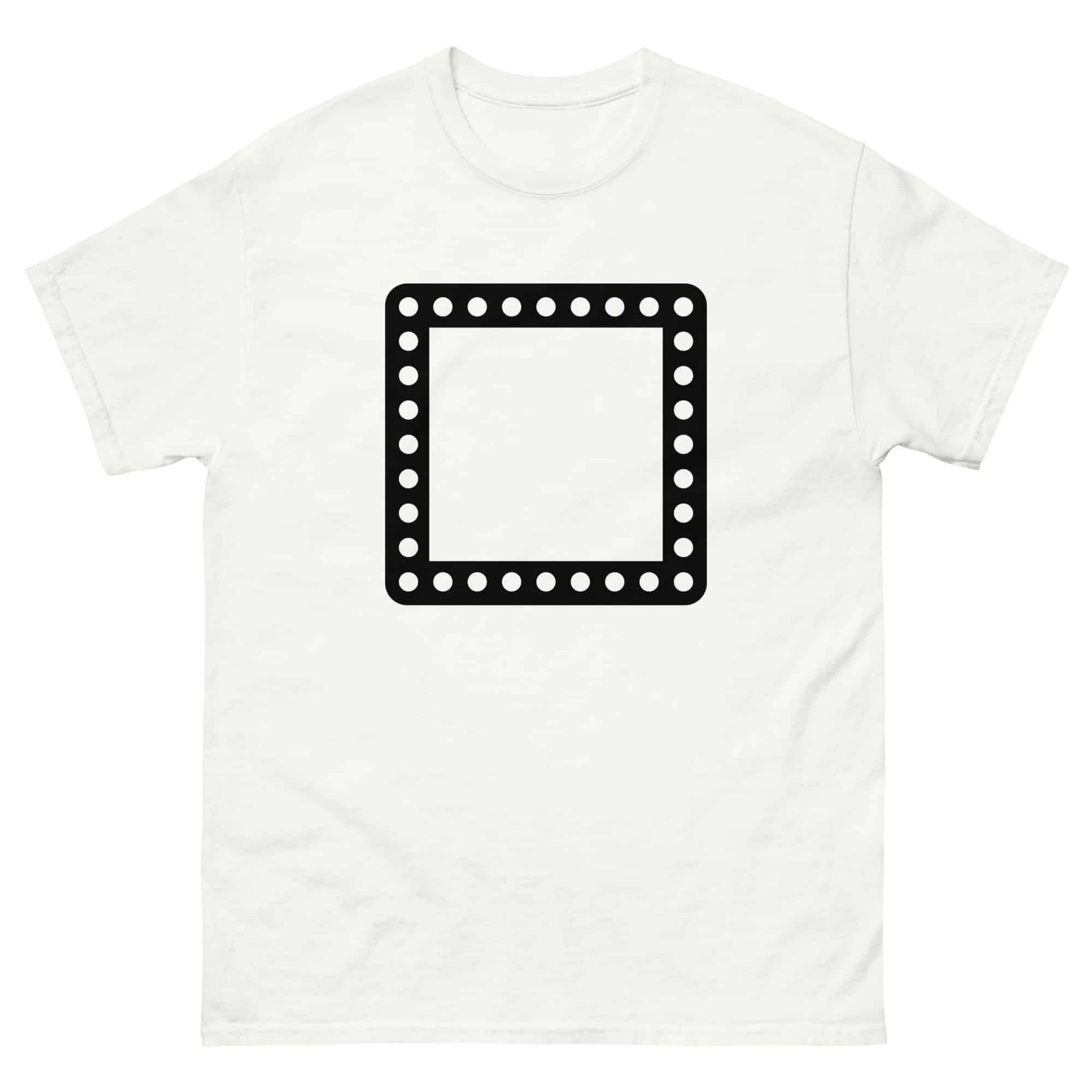 unisex-classic-tee-white-front-69776832c8fef.jpg T-shirt personnalisé photo cadre spotlight