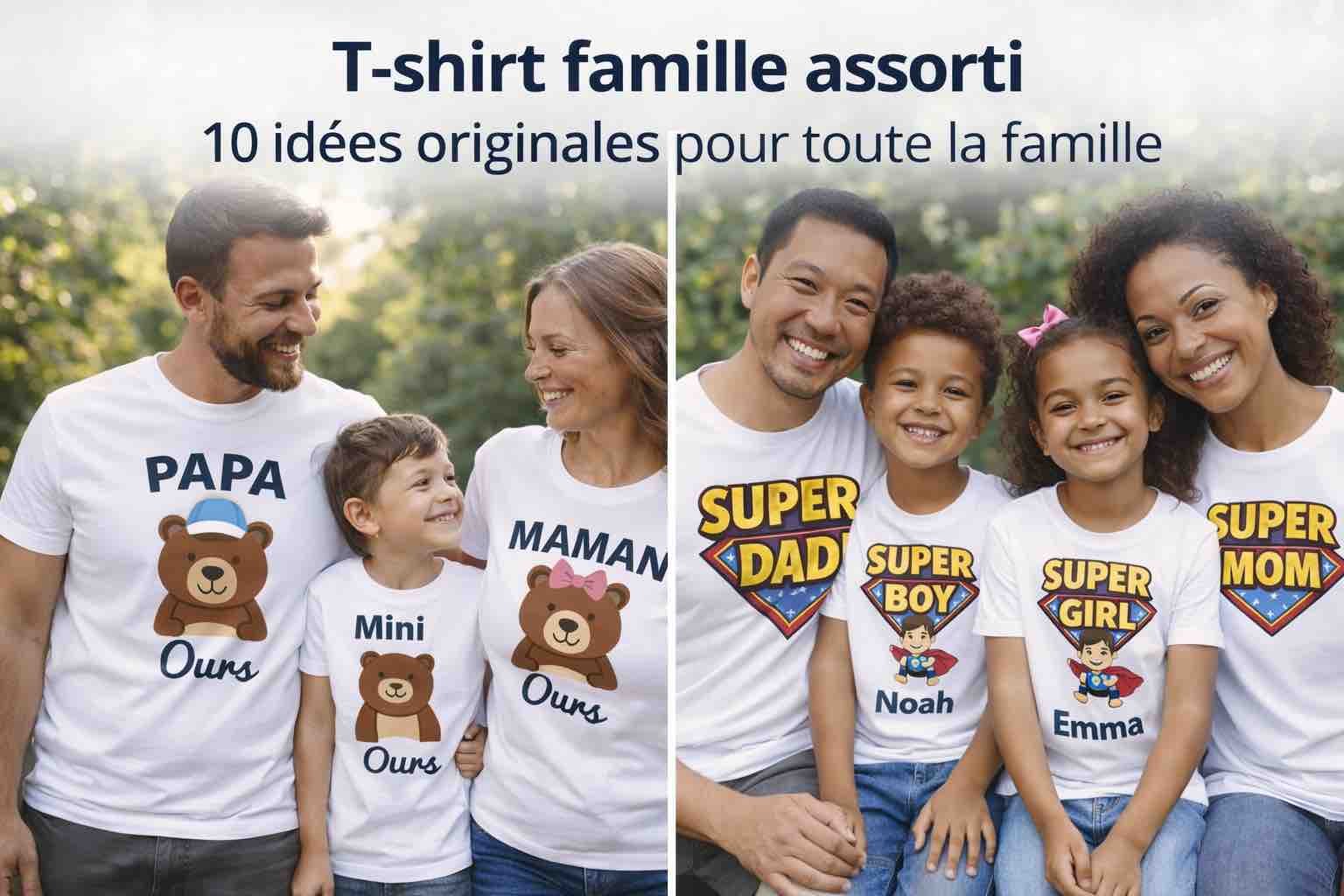 T shirt famille assorti - 10 idées originales pour toute la famille
