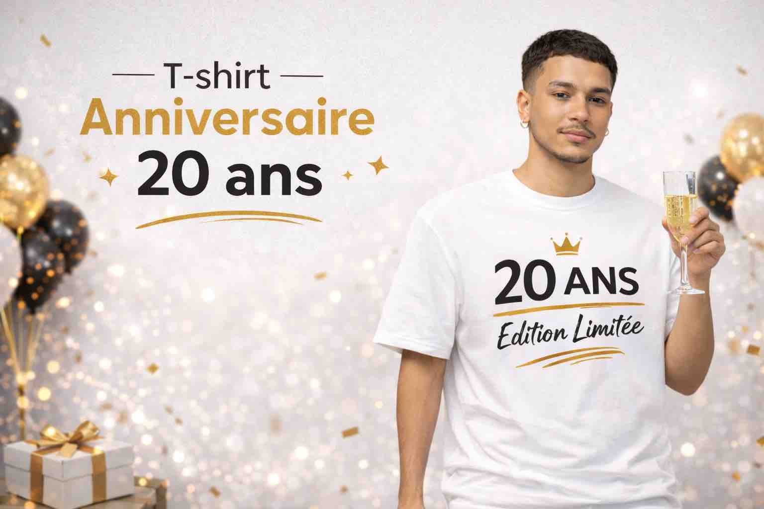 t shirt anniversaire 20 ans personnalisé