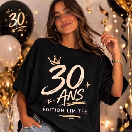 t shirt anniversaire 30 ans oversize