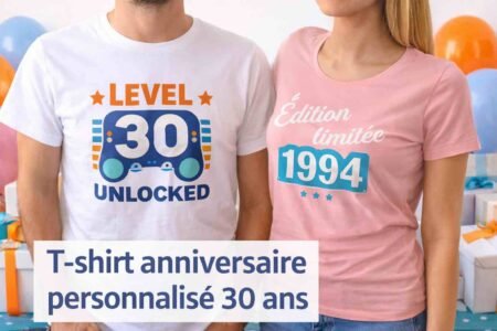 t shirt anniversaire personnalisé 30 ans