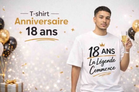 tee shirt anniversaire 18 ans personnalisé