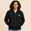 Sweat brodé personnalisé zippé coton bio – Broderie coeur et poignets