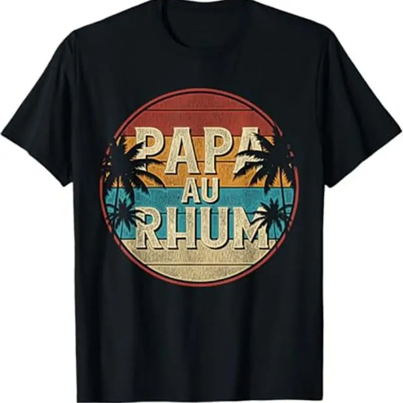 kf-S462d3a4701134efc98c2e64f7bac471db T-shirt Papa au Rhum – Humour Rétro Cadeau Fête des Pères