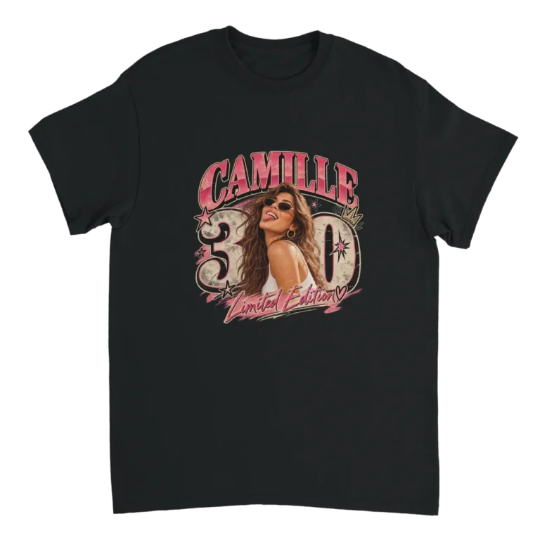 T-shirt anniversaire personnalisé photo prénom âge style rétro