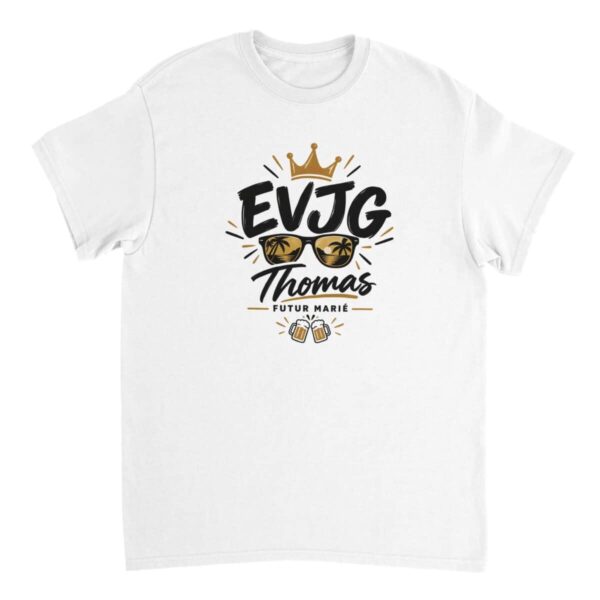 T-shirt personnalisé EVJG prénom du marié