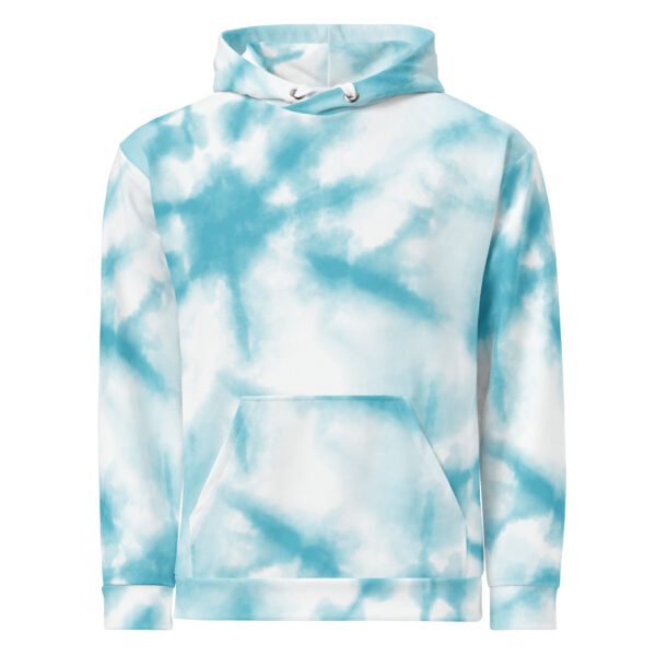 Sweat à capuche all over bleu pastel personnalisé