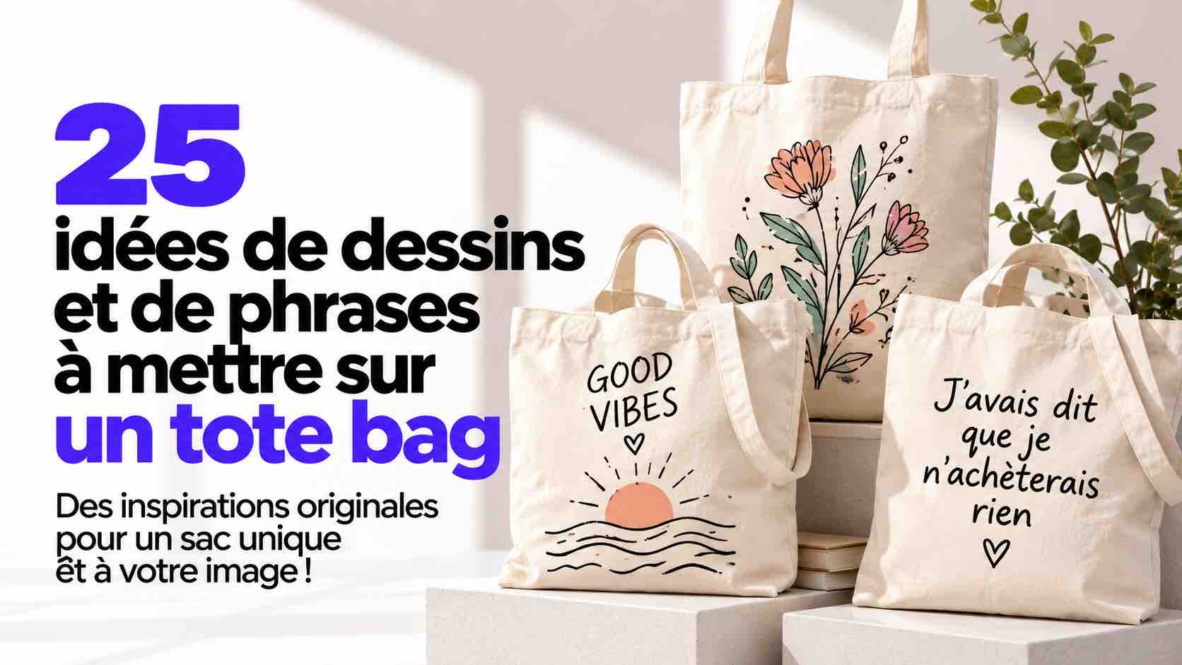 25 idées de dessins et de phrases à mettre sur un tote bag 1 idees tote bag