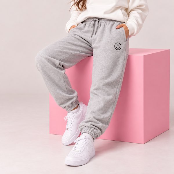 Jogging gris personnalisé avec motif