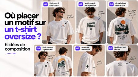 placer motif sur t shirt oversize