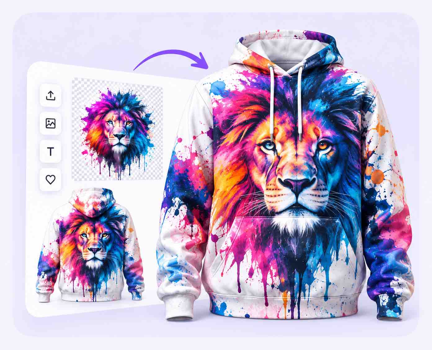 Sweat à capuche avec design intégral personnalisé