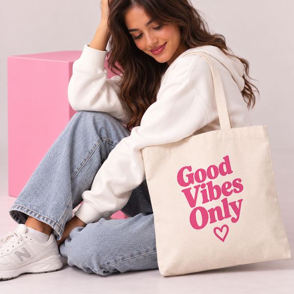 Tote bag personnalisé avec texte imprimé
